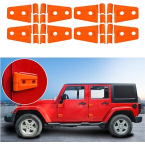 8PCS Door Hinge Covers Protector for 2007-2018 Jeep Wrangler JK JKU 4-Door (Matt Black)