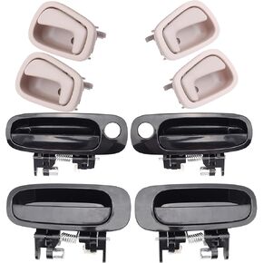 Interior & Exterior Door Handles Set Replacement for 1998-2002 Chevy Prizm, Corolla,Replace Inside & Outside Door Handles, Pack of 8