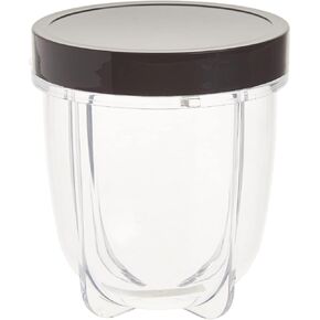 Magic Bullet 12 oz Short Cup with Resealable Lid, 1 Count (Pack of 1), Clear/Black