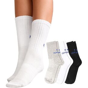 Athletic Socks Running Socks Breathable Crew Socks Print Text on Socks Unisex Sports Socks for Women 3 Pairs