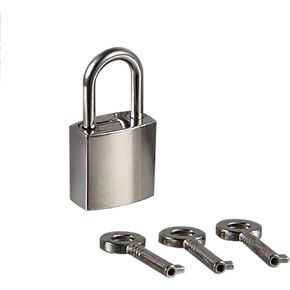 Mini Metal Lock - 10 Sets Zinc Replacement Pad - Small Locks with Keys, Mirror Glossy (Gold)