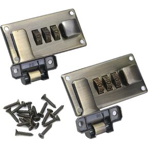 2PCS Luggage Suitcase Combination Lock 3 Digit Combination Password Lock Buckle for Toolbox Vanity Case, with Screws (Nickel)