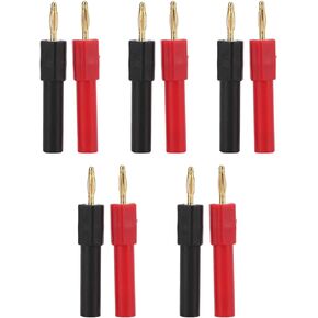 Banana Plug Adapter, 2mm Male to 4mm Female Adapter Screw Type Brass Banana Connector Black and Red, 5 Pack