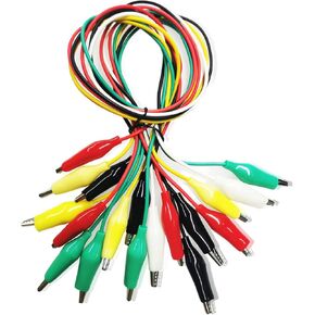 10 قطع من مشابك التمساح الكهربائية الممتازة لاختبار الرصاص والمسبار، 5 ألوان ناعمة مزدوجة الأطراف بمشبك التمساح الكهربائي مجموعة قياس الأسلاك مع عازل لتوصيل الدائرة والاختبار والكشف in Kuwait