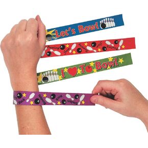 Bowling Slap Bracelets - Set of 12 - Bowling Party Favors and Supplies