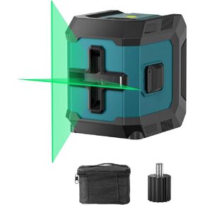 COYU Self-Leveling Cross Line Laser Level -Japanese Green Beam, 100ft Range, 360° Rotation, Carrying Pouch Included in Saudi Arabia