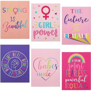 Paper Junkie 12 Pack Feminism Pocket Folders for School, Home, Office, Women and Girls, 6 Assorted Designs, Letter Size, 9 x 12 Inch