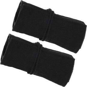 PATIKIL Handmade 36 Slots Roll Up Pencil Case, 2 Pack Canvas Pencil Wrap Pouch Pen Holder Organizer for Artist Drawing Coloring Sketching, Black
