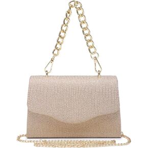 Women Sparkling Glitter Evening Handbag Top Handle Clutch Purse for Wedding Party Prom Cocktail Bridal