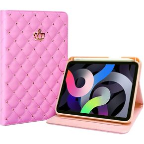 Case for iPad Air 5th/4th Generation 10.9 inch Case with Pencil Holder, Cute Cover for 4th/5th Gen iPad Air 2022/2020 Smart Cover (White)
