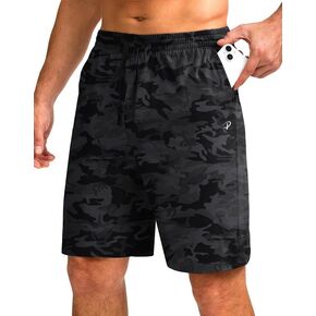 Pudolla Men's Lounge Shorts with Pockets 9" Lightweight Sweat Jersey Shorts for Men Workout Gym Athletic