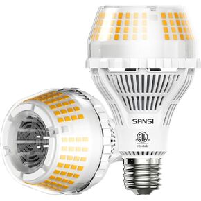 SANSI 200W Equivalent A21 LED Light Bulb, 3000 Lumens 3000K Soft Warm White E26 LED Bulbs Non-Dimmable, 22-Year Lifetime, Efficient, 2 Pack 22W Energy Saving for Living Room Kitchen