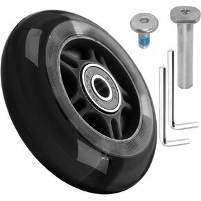 80mm x 24mm Flash Rear Wheel M8x43 44 45 46 47mm Axle Set for Foldable Micro Mini 2 3 4 Wheel Kids Scooter Kickboard Repair Tool (Black)