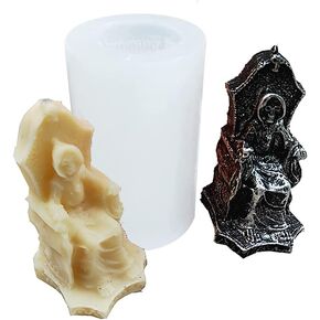 Cestony Death Throne Skeleton Throne Candle Silicone Molds for Making Candle Resin Pillar Aromatherapy Candles Wax Soap Flower Specimen Clay Craft
