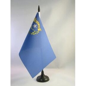 AZ FLAG Nevada Table Flag 5'' x 8'' - US State of Nevada Desk Flag 21 x 14 cm - Black Plastic Stick and Base