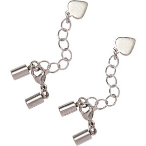 LiQunSweet 200 Strands 316 Stainless Steel Ends Pendant Necklace Bracelet Anklet Chain Extenders Twisted Chains Tails Solder for Necklace 40x3mm