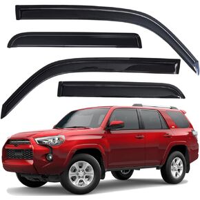 Lightronic WV94242 Outside-Mount Side Window Deflectors & Visors Rain Guards, Dark Smoke, 4-Pieces Set, Fits 2010-2024 Toyota 4Runner