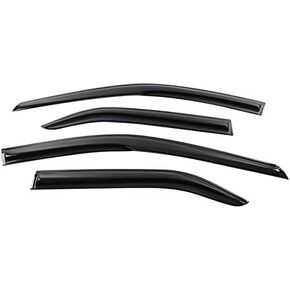 Window Visor Compatible with 2012-2014 Toyota Camry, Smoke Tinted/Semi-Transparent Acrylic Wind Deflector Rain Guards Sunshades by IKON MOTORSPORTS, 2013 2014 94822M