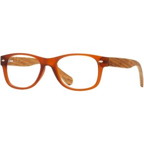Blue Planet Shaw Walnut Wood Square Eyeglasses for Women or Men - Blue Light Blocking Glasses for Computer, 1.25-3.00