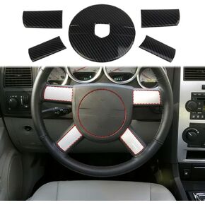 Carbon Fiber Interior Steering Wheel Trim Cover for 2008-2010 Dodge Challenger for 2006-2010 Charger for 2005-2007 Magnum