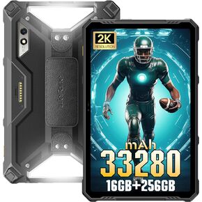 Ulefone Armor Pad 3 Pro 33280mAh Large Battery, Dual Camping Lights, 10.36" 2K FHD+ Screen Rugged Tablet, Octa Core 16GB+256GB 50MP+32MP Camera Android 13, HDMI Port IP68 Waterproof Android Tablet