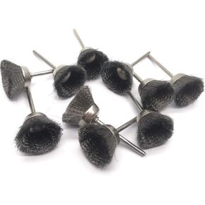 10Pcs 1" Dia Stainless Steel Cup Shape Wire Brushes with 1/8" Shank, Polishing Brush for Rotary Tools in Saudi Arabia