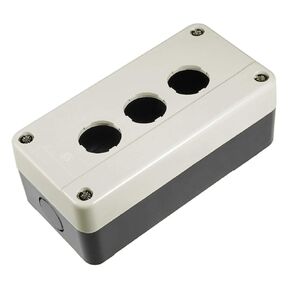 uxcell Push Button Switch Control Station Box 22mm 3 Button Hole Waterproof Black and Light Grey