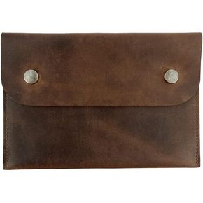 Hide & Drink, Durable Leather Folder Tablet Case, Sleeve, Pouch, Cover, Scratch & Shock Protection, Travel & Commuter Essentials Handmade, Bourbon Brown