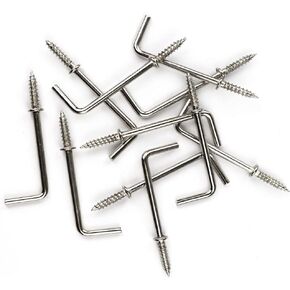 2 Inch 1 Shape Screw Hooks Bronze L Shape Hooks 7 Shape Screw in Hooks 20 Pack
