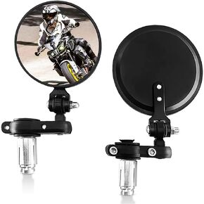 Motorcycle Mirrors - Bar End Mirrors，4.1 Inch Motorcycle Mirrors，Bisherder Universal Handlebar Rear View Mirrors Compatible With Most Honda Grom, Yamaha, Kawasaki, Ducati, Suzuki And More