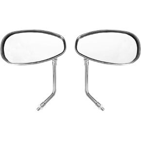 10MM Chrome Bike Mirrors Motorcycle Handlebar Rearview Side Mirrors For Honda Kawasaki Suzuki Cruiser Scooter Street Bike ATV&UTV