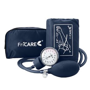 FriCARE Manual Blood Pressure Cuff for Med Nursing Students - Aneroid Sphygmomanometer for Home Use - Easy and Accurate BP Monitoring, Durable Nylon Fit Large Adult Arm, 9-17 inch, Carrying Case Black