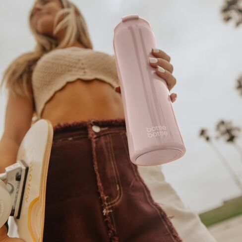 زجاجة مياه معزولة من الزجاجة، أكواب قهوة مع غطاء مزدوج الاستخدام وقش، كوب قهوة مثلج مزدوج الجدار للنساء والرجال، كوب من الفولاذ المقاوم للصدأ سعة 24 أونصة بمقبض in Kuwait