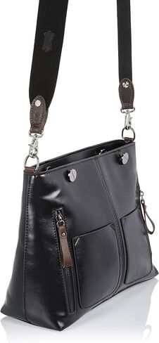 Levy's Leathers Handbag Guitar Strap Adapter Set; Black Leather with Chrome Hardware (TPCS03-BLK) in Saudi Arabia