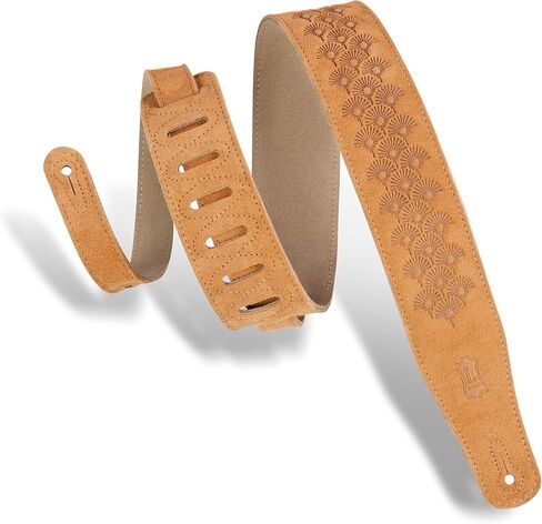 Levy's Leathers 2.5" Suede Leather Guitar Strap Dandelion Emboss Design; Seafoam (MS26DE-SEA) in Saudi Arabia