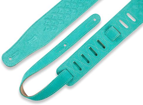 Levy's Leathers 2.5" Suede Leather Guitar Strap Dandelion Emboss Design; Seafoam (MS26DE-SEA) in Saudi Arabia