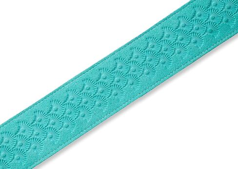 Levy's Leathers 2.5" Suede Leather Guitar Strap Dandelion Emboss Design; Seafoam (MS26DE-SEA) in Saudi Arabia