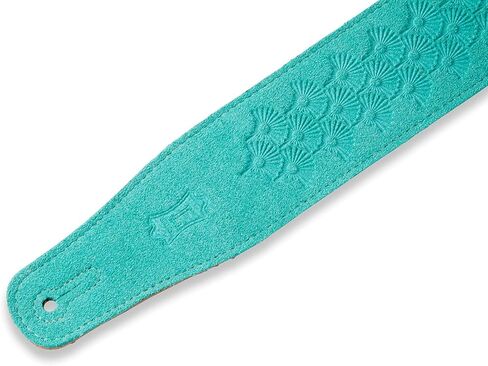 Levy's Leathers 2.5" Suede Leather Guitar Strap Dandelion Emboss Design; Seafoam (MS26DE-SEA) in Saudi Arabia