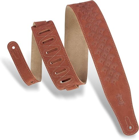 Levy's Leathers 2.5" Suede Leather Guitar Strap Dandelion Emboss Design; Seafoam (MS26DE-SEA) in Saudi Arabia