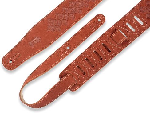 Levy's Leathers 2.5" Suede Leather Guitar Strap Dandelion Emboss Design; Seafoam (MS26DE-SEA) in Saudi Arabia