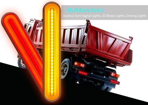 2 قطعة ضوء ذيل المقطورة 100 مصباح LED أضواء خلفية متدفقة أضواء إشارة الانعطاف أضواء الفرامل أضواء القيادة لشاحنة المقطورة RV بيك اب SUV RV Van LED كهرماني أحمر in Kuwait