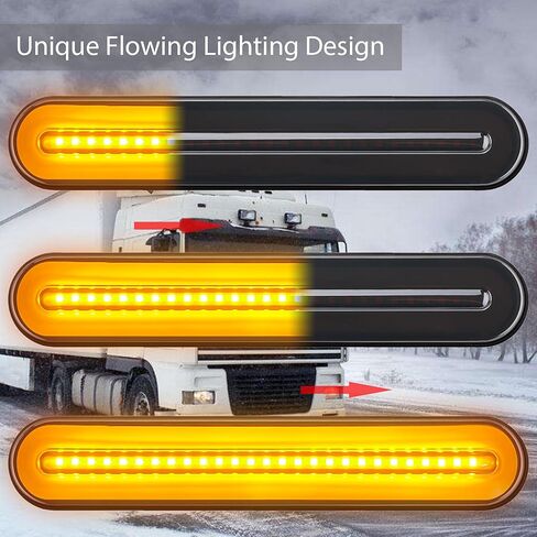 2 قطعة ضوء ذيل المقطورة 100 مصباح LED أضواء خلفية متدفقة أضواء إشارة الانعطاف أضواء الفرامل أضواء القيادة لشاحنة المقطورة RV بيك اب SUV RV Van LED كهرماني أحمر in Kuwait
