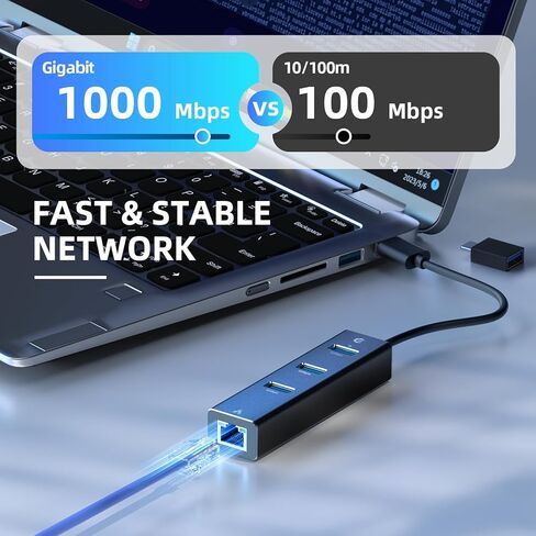 محول إيثرنت، Tymyp 4 منافذ USB إلى محول إيثرنت، 3 منافذ USB 3.0 إيثرنت مع وصلة إيثرنت RJ45 بسرعة 1 جيجابت في الثانية، محول شبكة USB مع محول USB C للكمبيوتر المحمول in Saudi Arabia