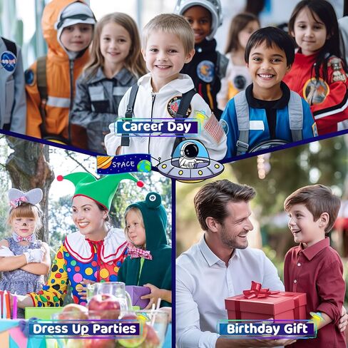 زي رائد الفضاء للهالوين من GIFTINBOX للأطفال مع قبعة، زي الفضاء للأولاد والبنات الصغار من سن 3 إلى 10 سنوات، فستان لعب الأدوار التظاهرية in Kuwait