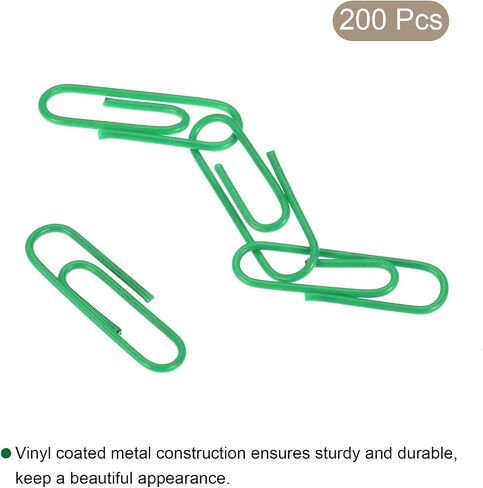 MECCANIXITY Paper Clips Small Size 1.1 Inch Vinyl Coated to Prevent Tearing Pages with Box for Organize Office Home Black Count 200 in Saudi Arabia