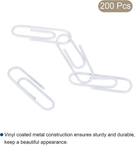 MECCANIXITY Paper Clips Small Size 1.1 Inch Vinyl Coated to Prevent Tearing Pages with Box for Organize Office Home Black Count 200 in Saudi Arabia