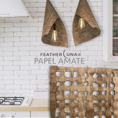 ورق Amate Bark مقاس XL بني مقاس 38 بوصة × 16 بوصة (96 سم × 40 سم)، يستخدم في المشروعات التي تصنعها بنفسك: فن الحائط، وظلال المصابيح، والأثاث المعاد تدويره وإعادة استخدامه، وملمس الحائط in Kuwait