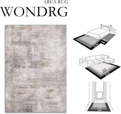 6x9 Area Rug Washable Blue Multi Abstract Living Room Bedroom Large Throw Rug Non Slip Soft Modern Indoor Floor Carpet for Dining Room Office Entryway Kitchen Nursery in Saudi Arabia