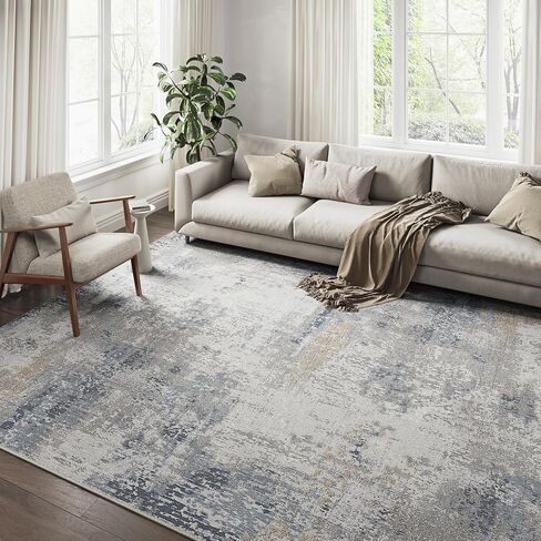 6x9 Area Rug Washable Blue Multi Abstract Living Room Bedroom Large Throw Rug Non Slip Soft Modern Indoor Floor Carpet for Dining Room Office Entryway Kitchen Nursery in Saudi Arabia