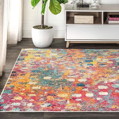 JONATHAN Y CTP108A-8 Contemporary POP Modern Abstract Multi/Yellow 8 ft. x 10 ft. Area-Rug, Bohemian, Easy-Cleaning, for Bedroom, Kitchen, Living Room, Non Shedding in Saudi Arabia